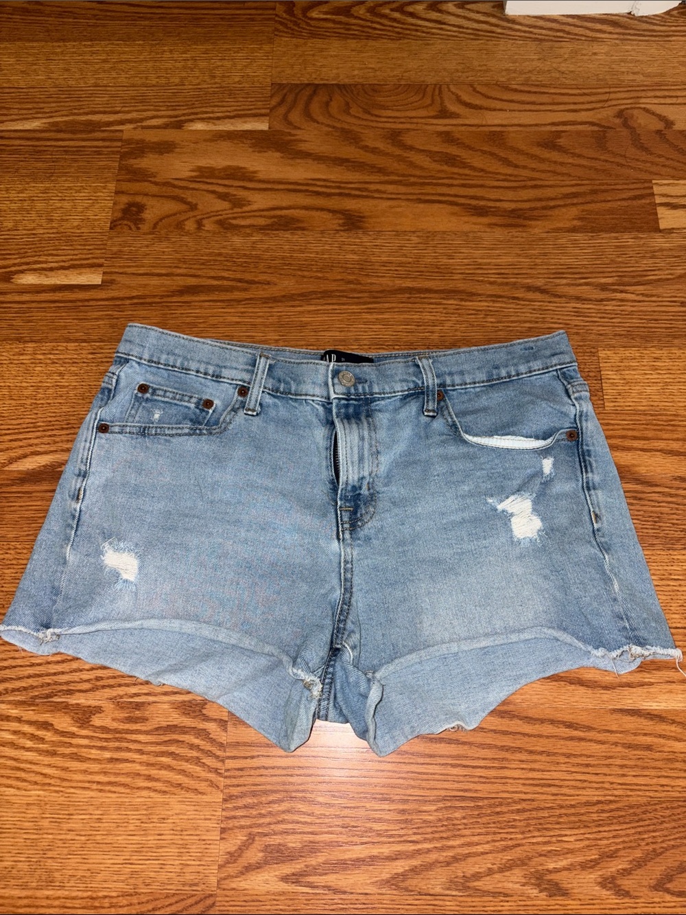 GAP Light Blue Distressed Denim Women's Shorts